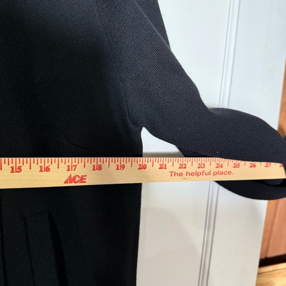 Talbots Double Breasted Jacket Black Merino Wool Size 1X Knit Classic Careerwear - Picture 5 of 12
